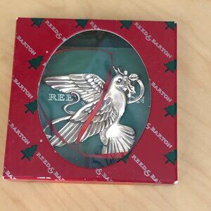 Vintage Reed & Barton Silversmiths Christmas Dove Ornament Silver Plate 1025 NIB
